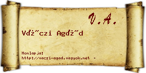 Váczi Agád névjegykártya